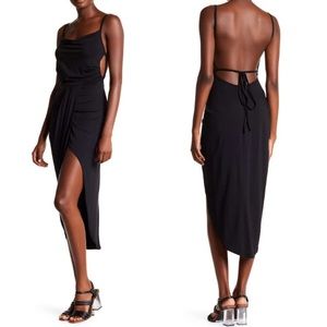 Backless wrap midi dress
